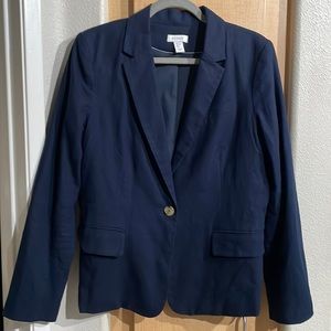 Navy Linen Blazer